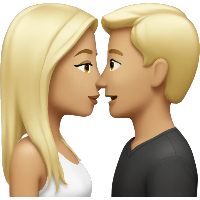 Couple kissing Blonde and brunette emoji