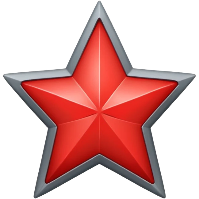 Grey star with red star on inside emoji
