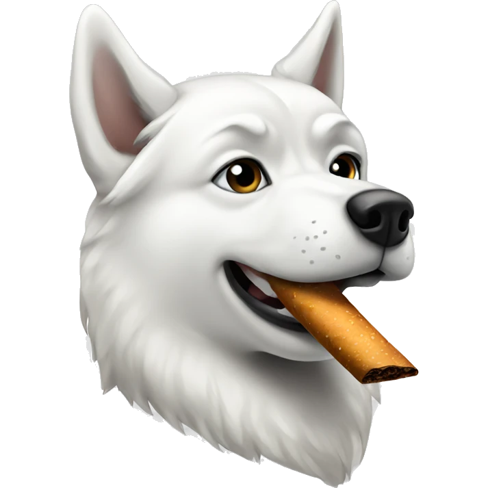 White husky smoking emoji