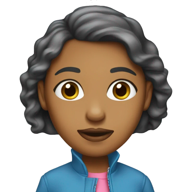 Caramel-Woman-pink-lips-blue-jacket Community manager  emoji
