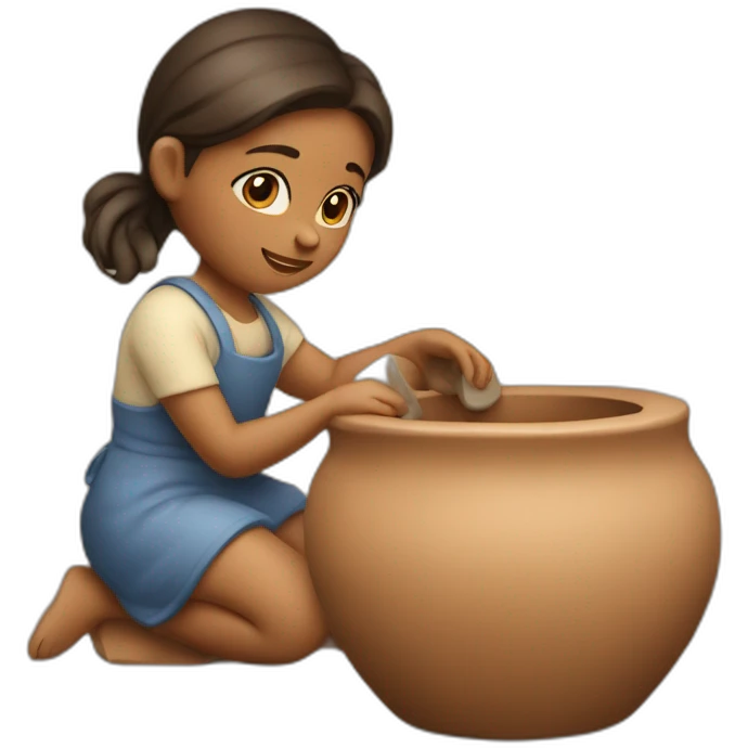 girl behind pottery wheel emoji