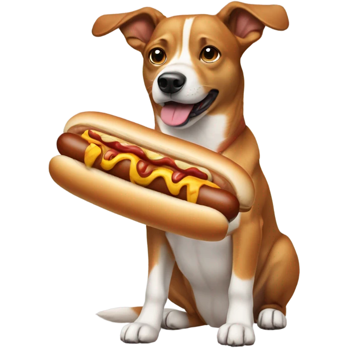 Dog with a hotdog emoji