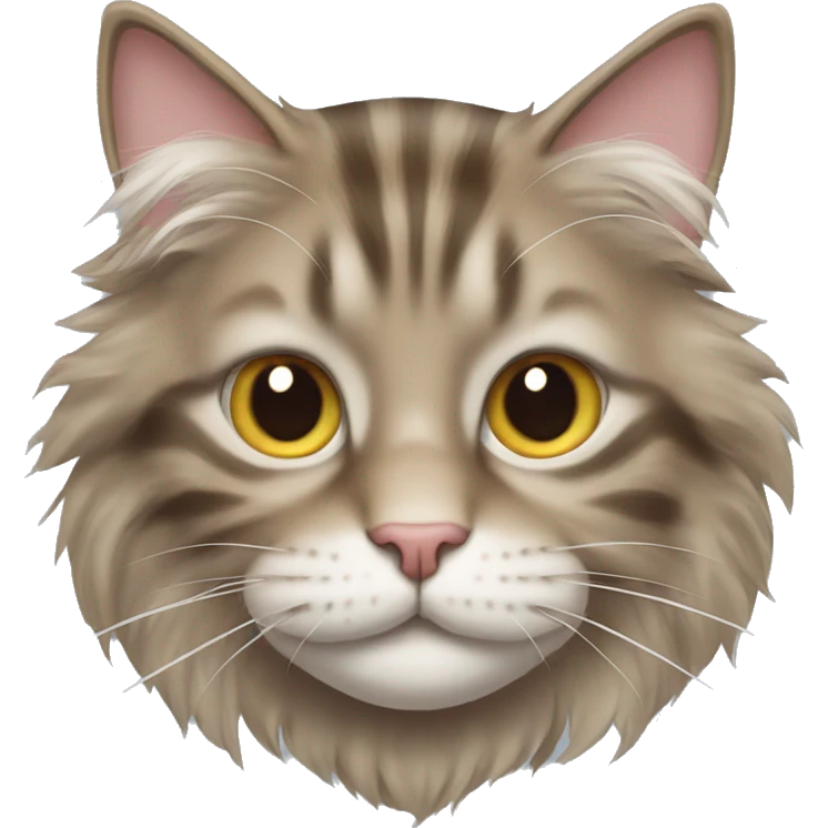 Smiling maine coon cat face emoji