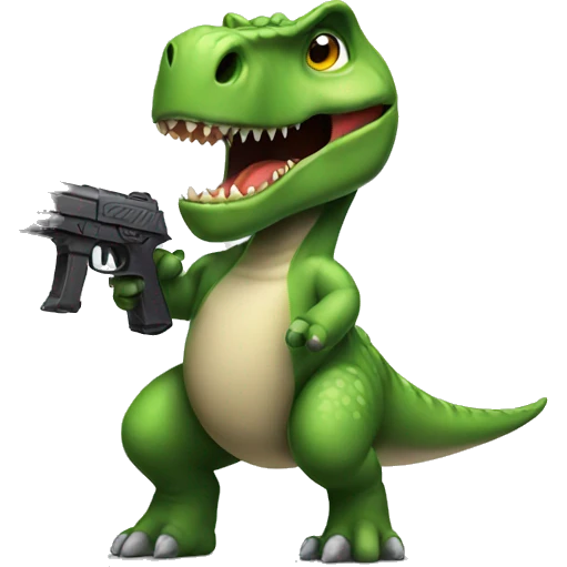 Dino holding a gun emoji