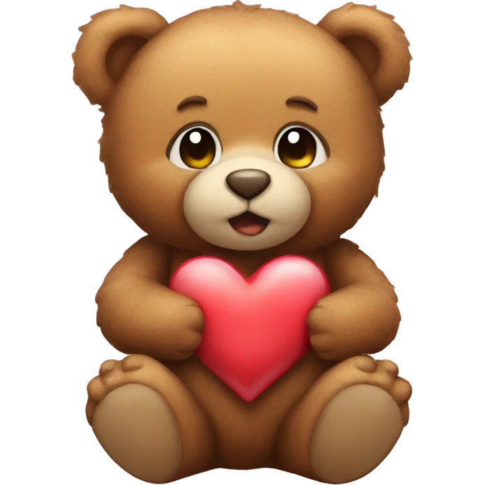 Teddy bear with heart emoji