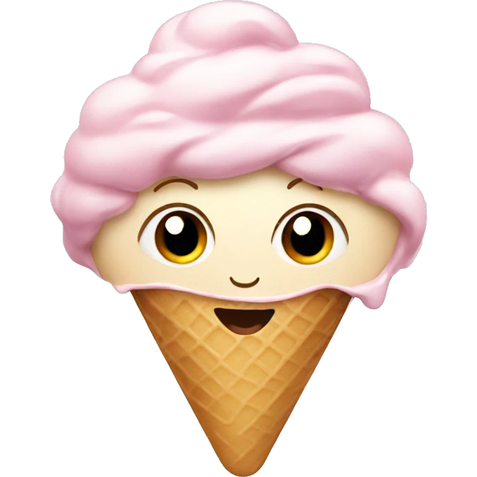 Ice cream with a girl face  emoji