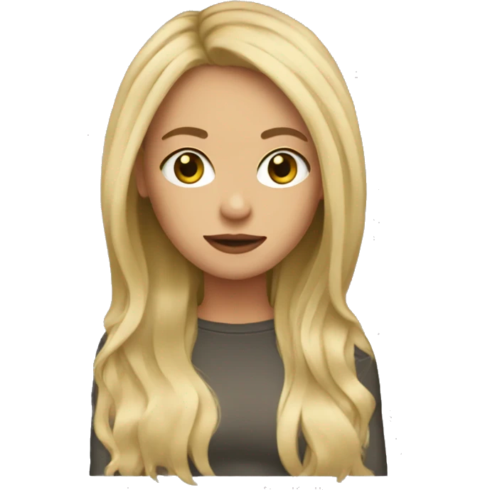 Dirty blonde hair girl with layers emoji