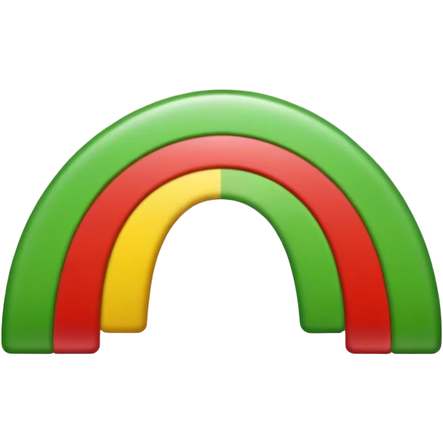 A tri-colour rainbow where the colours are green, red and white emoji
