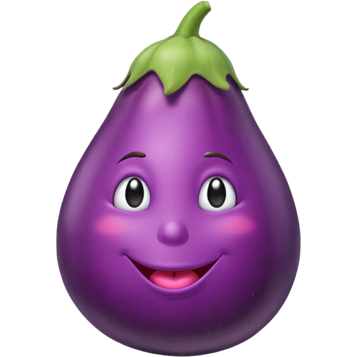 une aubergine avec de grandes lèvres roses posées dessus. emoji