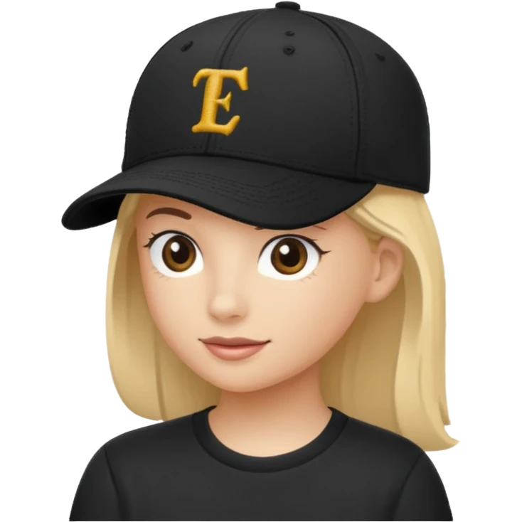 an ios genmoji for a black baseball cap emoji