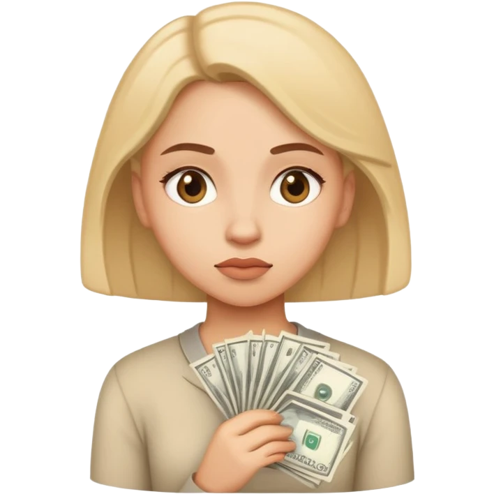 Girl thinking about money  emoji