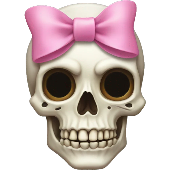 Skeleton with pink bow on head emoji