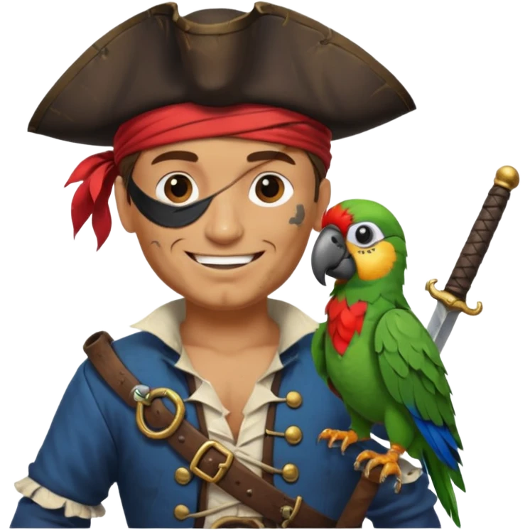pirate and parrot emoji