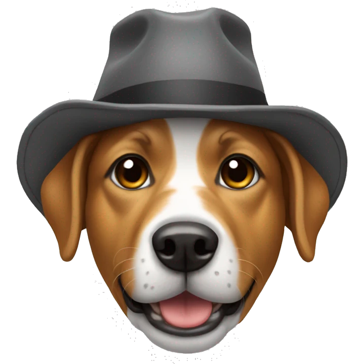 Dog with a hat emoji