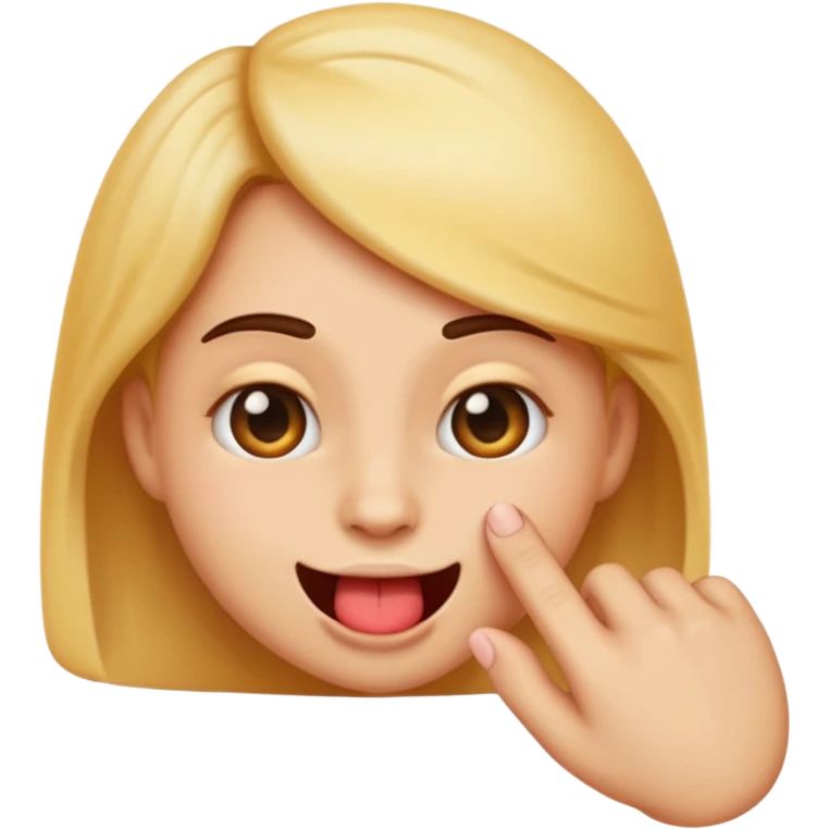 An emoji biting its finger with a flirty look emoji