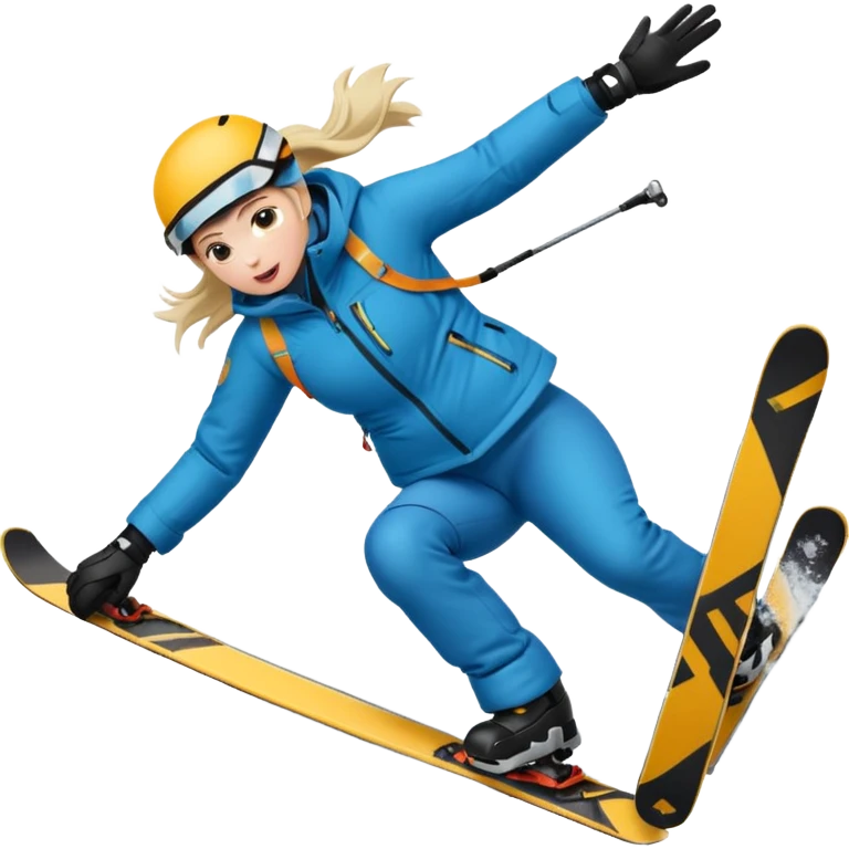 A skier crashing emoji