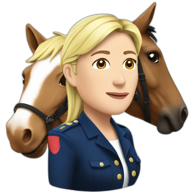 Marine le Pen a cheval emoji