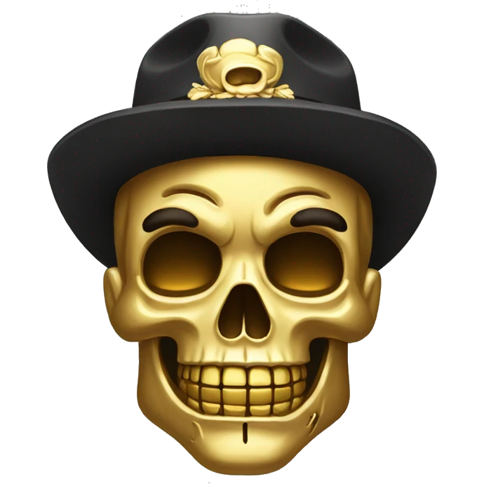 Calavera de oro y apariencia mafiosa emoji