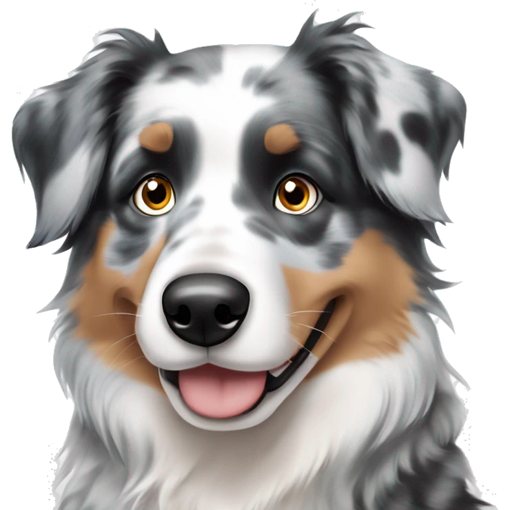 Blue Merle Australian shepherd boy dog with blue eyes  emoji