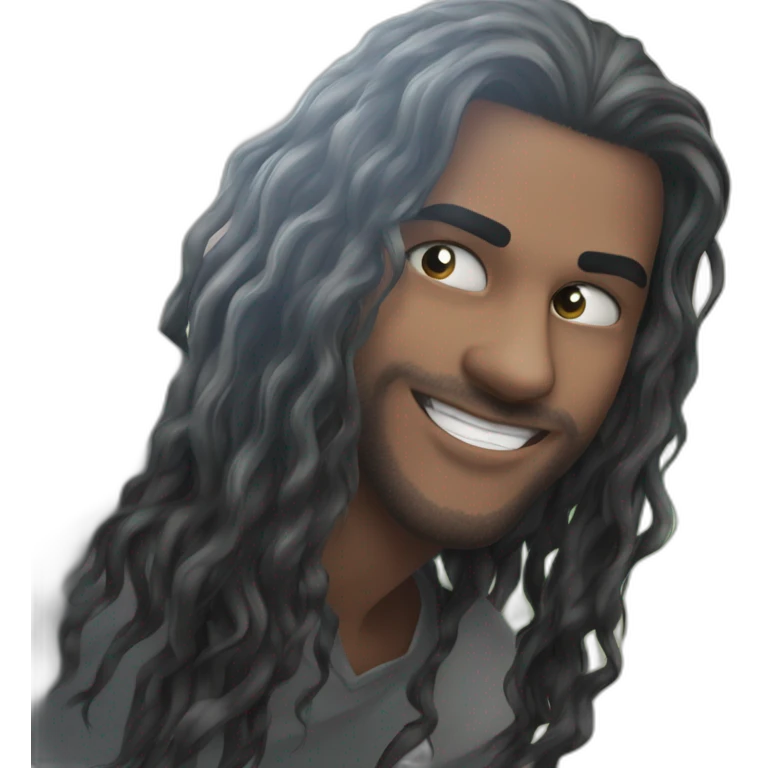 smiling boy with long hair emoji