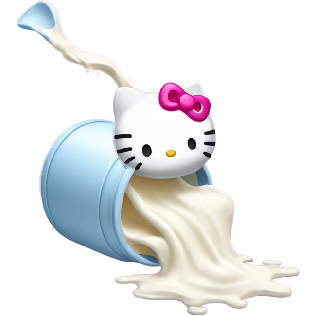 Hello kitty spilling milk emoji