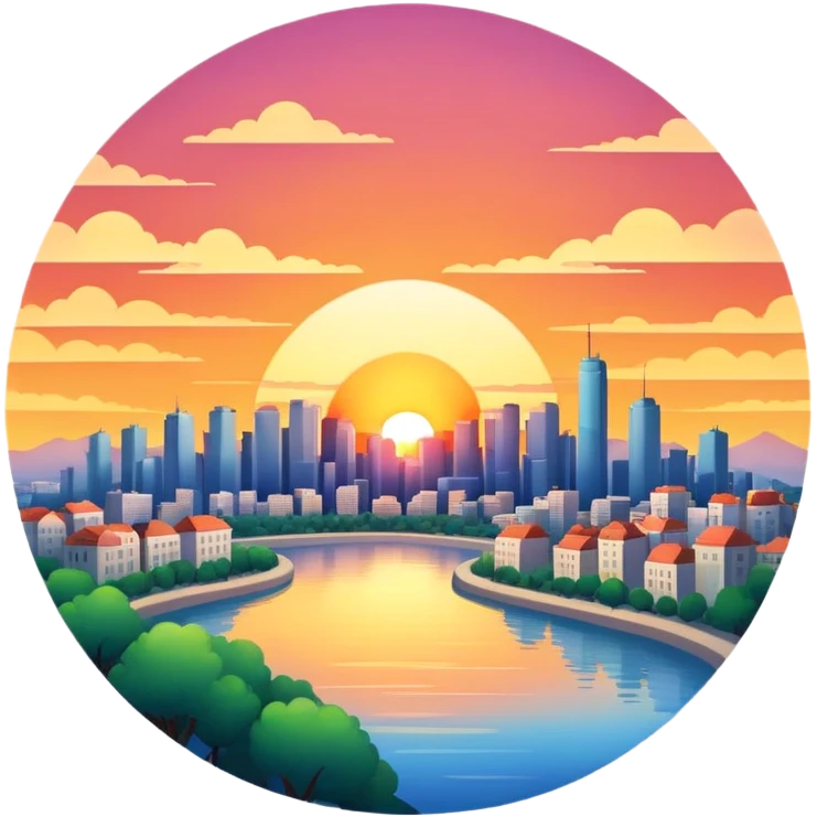Sunset,City,Summer emoji