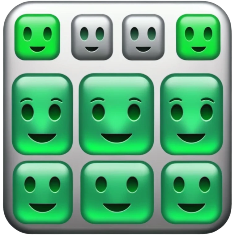 y3k emojis, that are technology based. im making an aesthetic for exe, gpt, error, silver, hints of green. think, the matrix & beyonce rennesance emoji