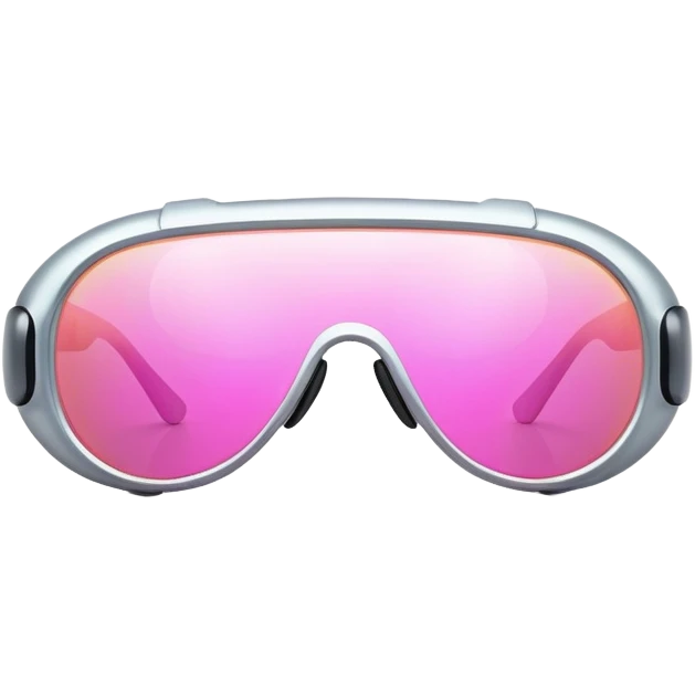 futuristic protective glasses with pink holographic lenses, high-tech design emoji