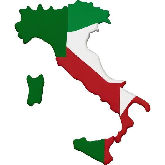 Italy map with flag emoji