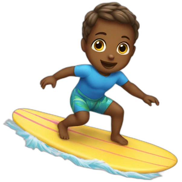 Baby surfing emoji