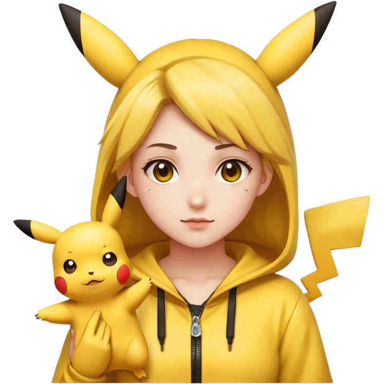 girl wearing pikachu costume emoji