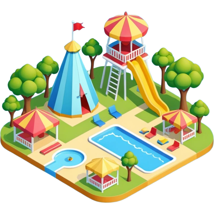 vacation park isometric exterior emoji
