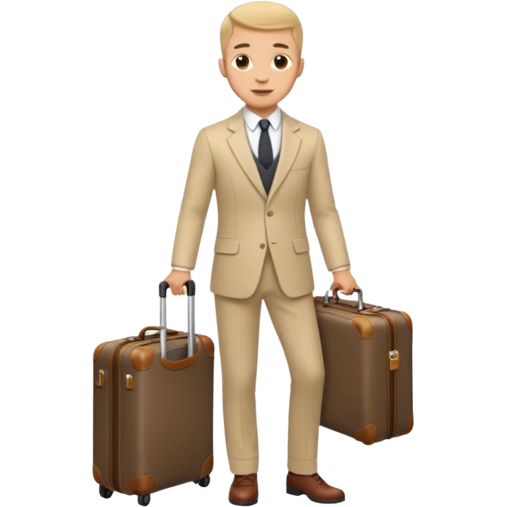 hombre elegante con maletas  emoji
