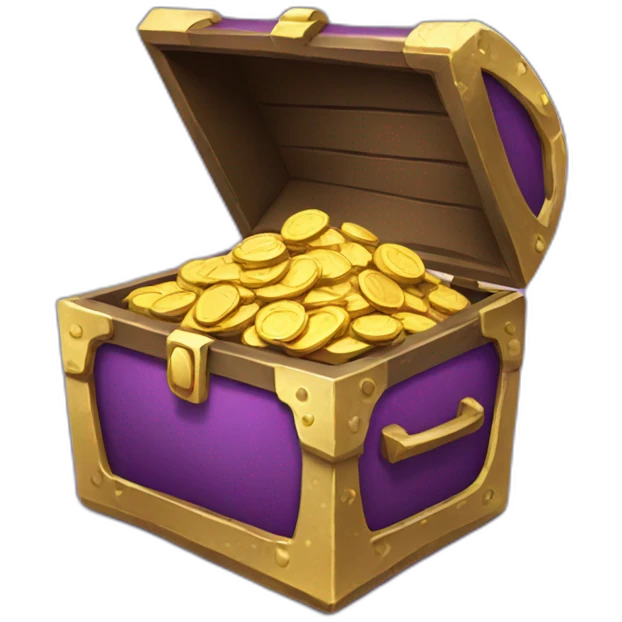 PURPLE OPENED TREASURE WITH COINS emoji