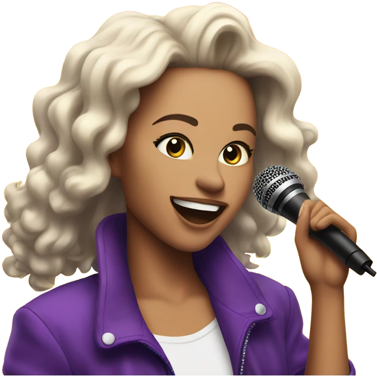 A pop star with a microphone  emoji