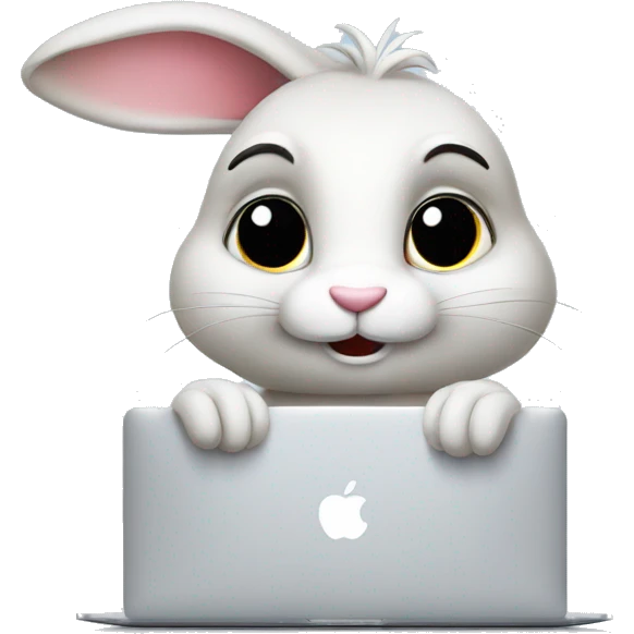 rabbit operate macbook emoji