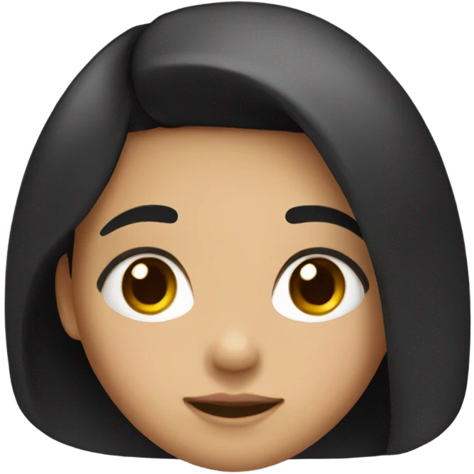 Girl with black hair and cute cheeks  emoji