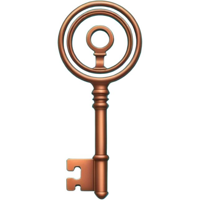 bright cyber neon bronze key emoji