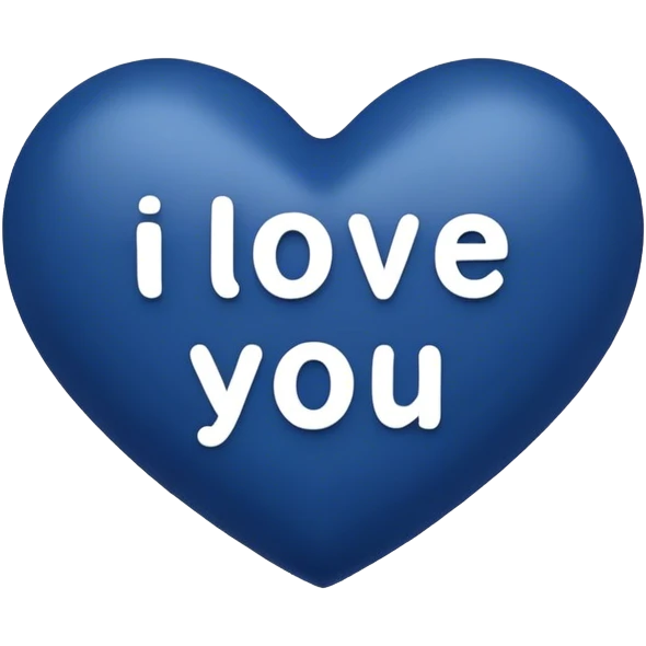 Dark Blue heart with the words I Love You Ry in the middle  emoji