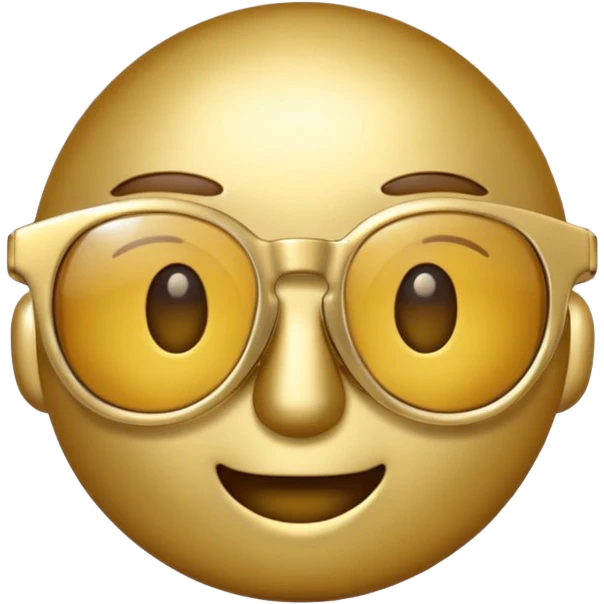 metallic emoji with glasses emoji