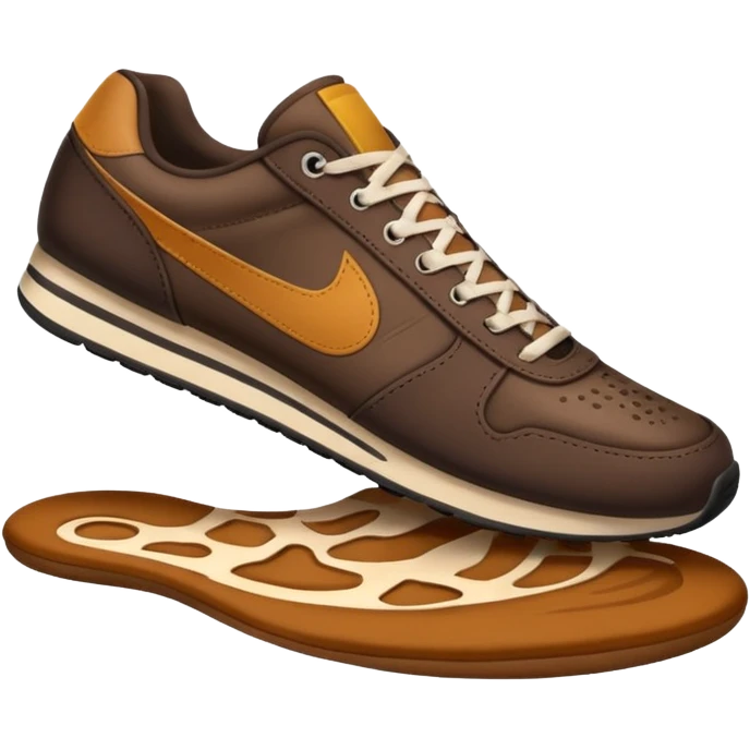  a foot wearing a sneaker pressing on the ground, leaving a visible shoe print beneath. Rounded, glossy, smooth, soft shadows, white background.


 emoji