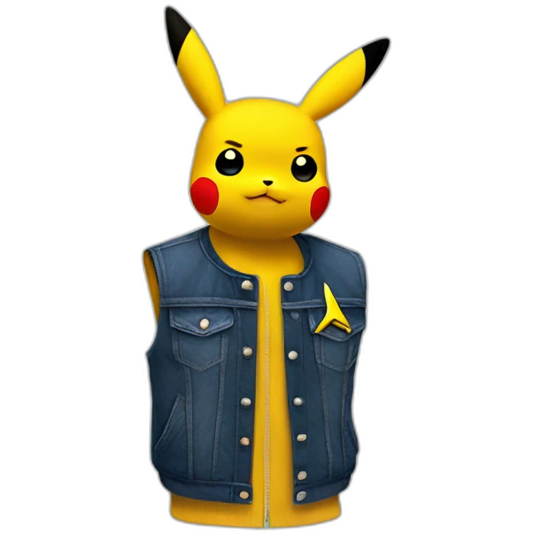 Pikachu avec un gilet Fnac emoji