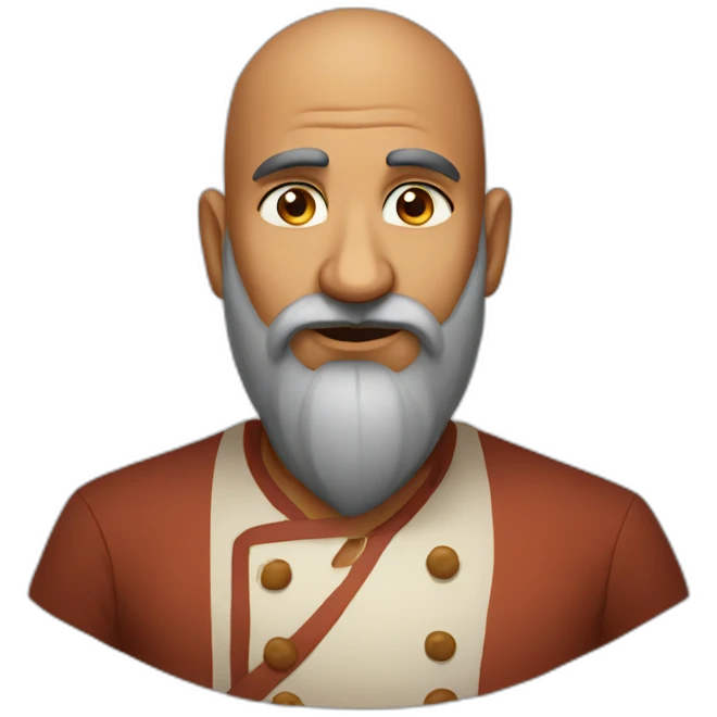 Bald long beard Indian cook emoji