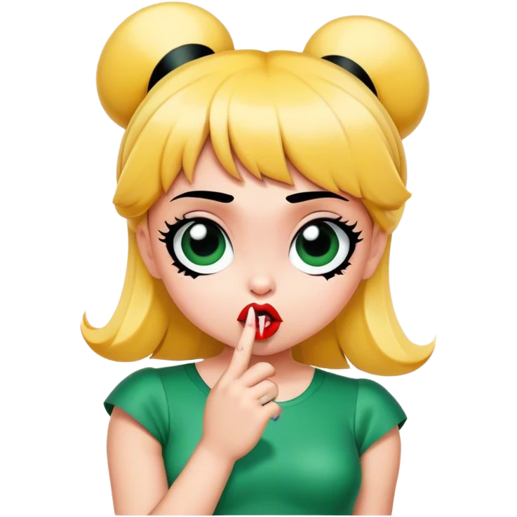Buttercup from powerpuff girls blowing a kiss emoji