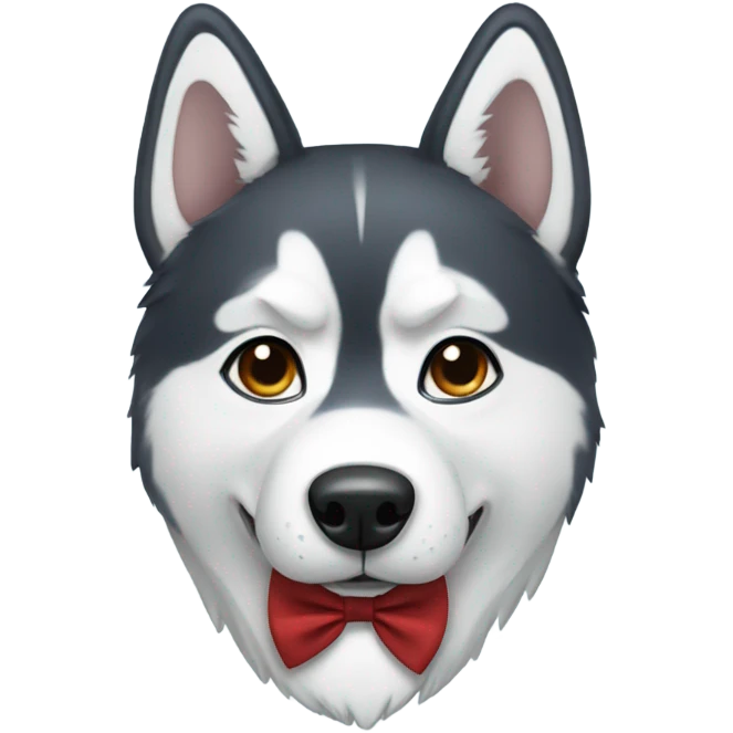 husky with bowtie emoji