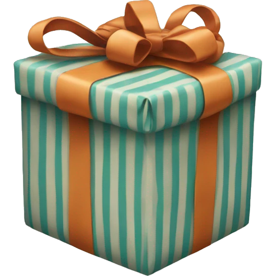 A present wrapped in striped paper, with a bow emoji