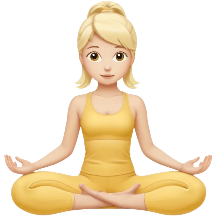 pilates blondie girl in butter yellow set emoji