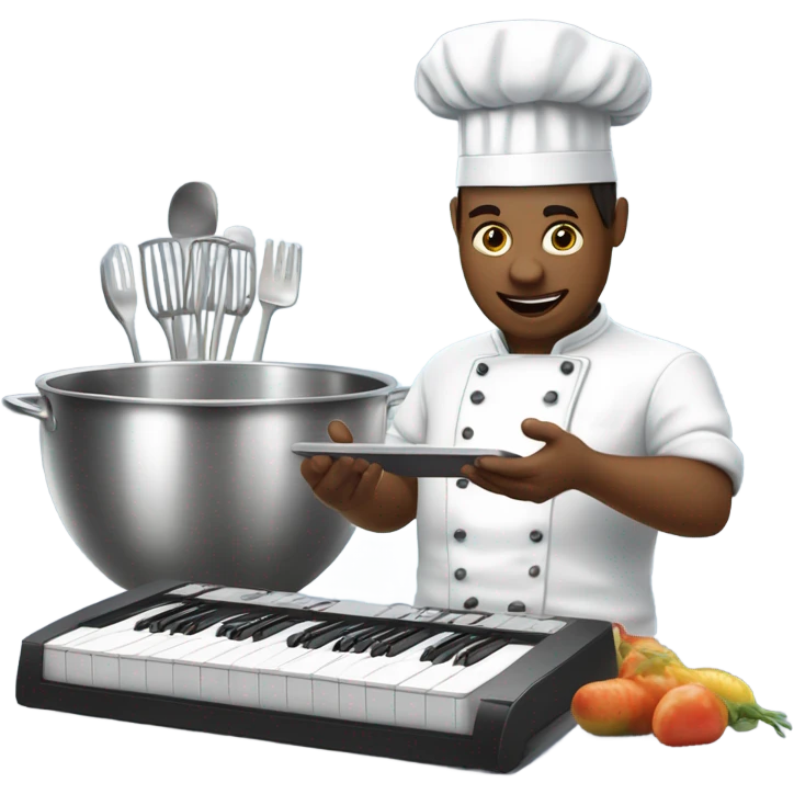 Chef producing music emoji