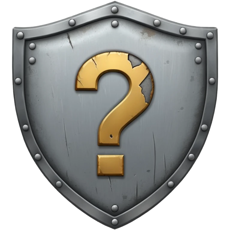 fais moi un bouclier gris avec un point d'interogation dessus emoji
