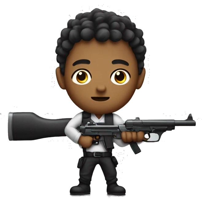 Gojo holding a gun emoji